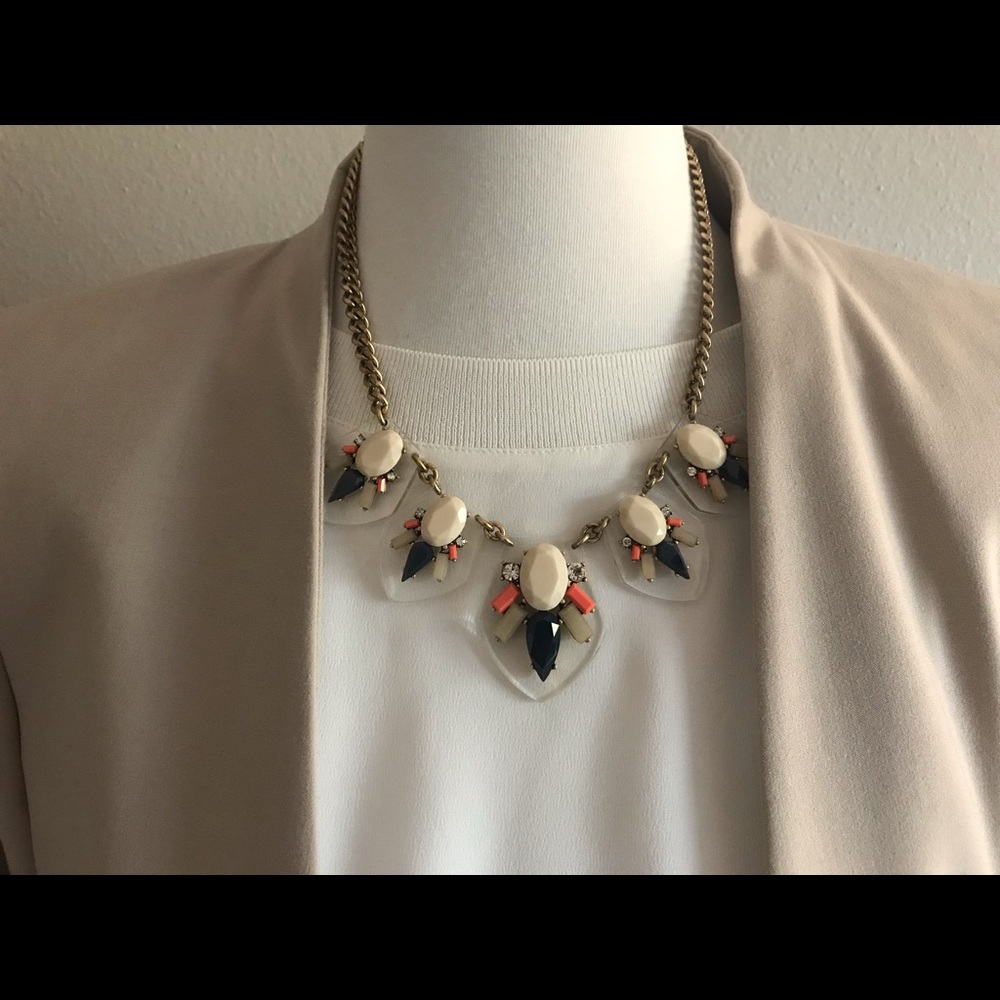 Acrylic clear resin bib statement necklace
